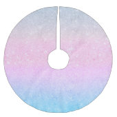 Elegant blauw roze zilver glitter design kerstboom rok (Voorkant)