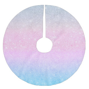 Elegant blauw roze zilver glitter design kerstboom rok