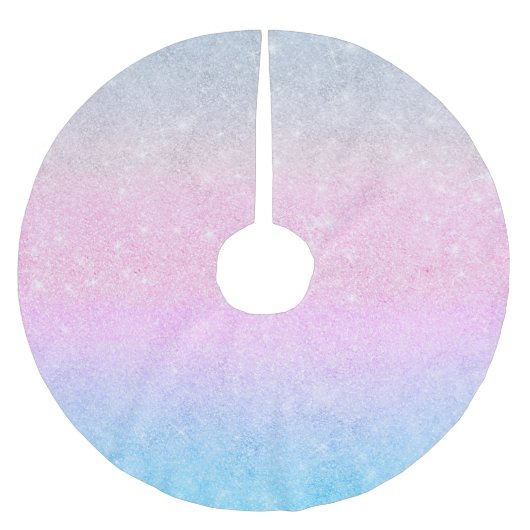 Elegant blauw roze zilver glitter design kerstboom rok (Voorkant)