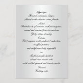 Elegant Blauw Rozen Bruiloft Menu Kaart (Achterkant)