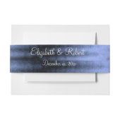 Elegant Blauw Satijnen Lint Custom Belly Band Uitnodigingen Wikkel (Voorkant Voorbeeld)
