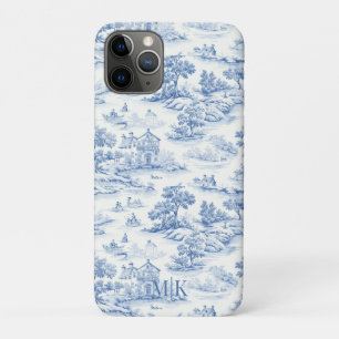 Elegant blauw Toile de Jouy Frans patroon iPhone 11 Pro Hoesje