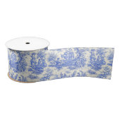 Elegant blauw toile de jouy lint (Spoel)