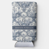 Elegant Blauw toile de jouy monogram (Achterkant)