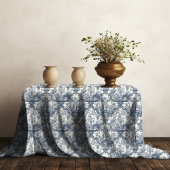 Elegant  Blauw toile de jouy monogram Tafelkleed