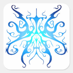 Elegant Blauw Tribale Masker Abstract Design Vierkante Sticker