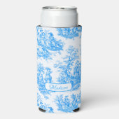 Elegant  blauw turquoise toile de jouy (Seltzer Achterkant)