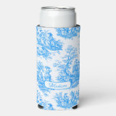 Elegant  blauw turquoise toile de jouy (Seltzer Voorkant)