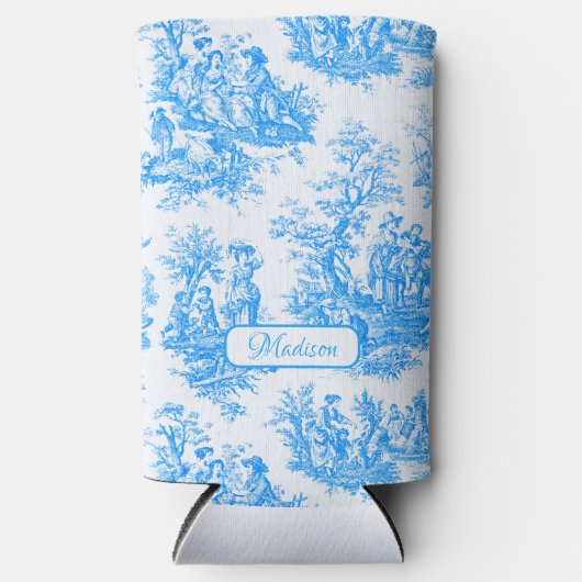Elegant  blauw turquoise toile de jouy (Voorkant)