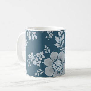 Elegant blauw ventilator koffiemok