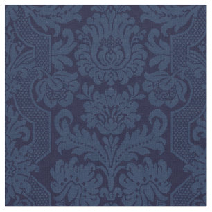 Elegant  blauw Victoriaans Damask   Stof