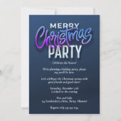 Elegant blauw vrolijk kerstfeest kaart (Voorkant)