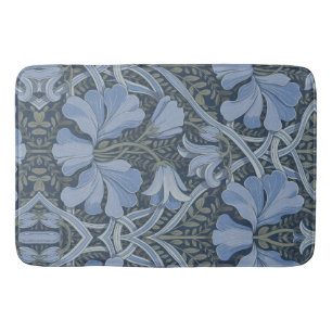 Elegant Blauw Waterverf Bloemmotief Badmat