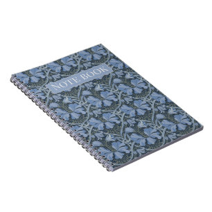 Elegant Blauw Waterverf Bloemmotief Uitnodiging Notitieboek