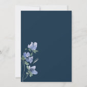 elegant blauw waterverf blooms repetitief diner kaart (Achterkant)