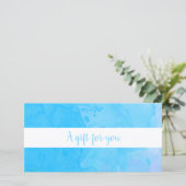 Elegant Blauw Waterverf Cadeaucertificaat (Staand voorkant)