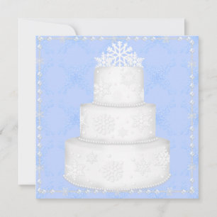 ELEGANT BLAUW WEDDING CAKE TOPPER INVITATIE KAART