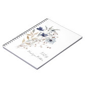 Elegant Blauw Wildflower Boeket Bloemen Notitieboek (Linkerzijde)