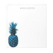 Elegant Blauw Wit Ananas Custom Notitieblok (Voorkant)