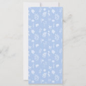 Elegant blauw wit bloemig rustiek bruiloft menu (Achterkant)