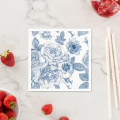 Elegant blauw wit  bloemmotief servetten (Insitu)