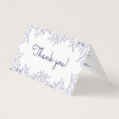 Elegant Blauw Wit Bruiloft Dank u Kaart (Voorkant)