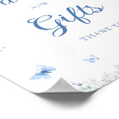 Elegant Blauw Wit Chinoiserie Kaarten en Geschenke Poster (Hoek)