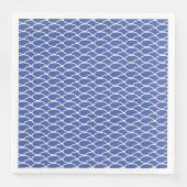Elegant Blauw Wit Cresting Ocean Waves Patroon Servet (Voorkant)