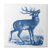 Elegant  blauw wit hert tegeltje (Voorkant)