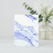Elegant Blauw Wit Marmer graniet steen Briefkaart (Staand voorkant)