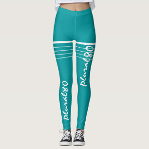Elegant blauw wit monogramme werkout leggings