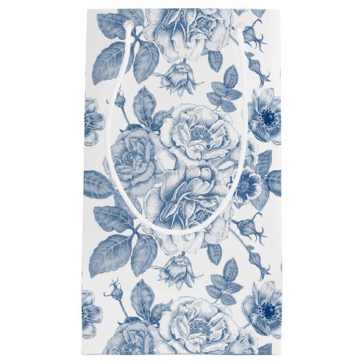 Elegant blauw wit partytas klein cadeauzakje (Voorkant)