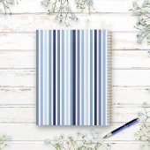 Elegant Blauw Wit Waterverf Bloemen Custom Jaarlij Planner