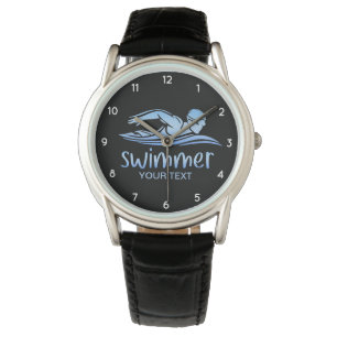 Elegant Blauw Wit Zwembad Water Horloge