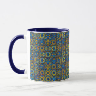 Elegant blauw&witte Marokkaanse patroon Mok