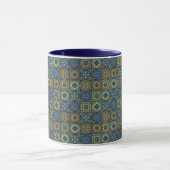 Elegant blauw&witte Marokkaanse patroon Mok (Midden)