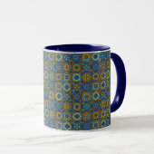 Elegant blauw&witte Marokkaanse patroon Mok (Voorkant rechts)