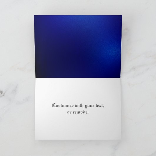 Elegant Blauw & Zilver Persoonlijk Kaart (Binnen)