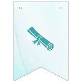 Elegant Blauwe Bloem  Afstuderen Vlaggetjes (Tweede vlag)