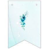 Elegant Blauwe Bloem  Afstuderen Vlaggetjes (Eerste vlag)