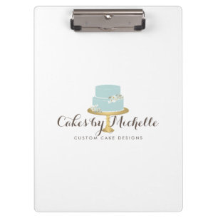 Elegant blauwe Cake met Florals Cake Decorting Klembord