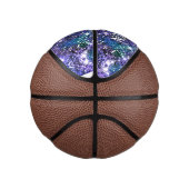 Elegant blauwe groene faux Glitter monogram Basketbal (Rechts)