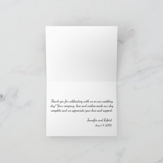 Elegant Blauwe rozen Dank u Bedankkaart (Binnen)