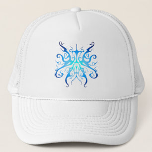Elegant Blauwe Stam Masker Abstract Design Trucker Pet