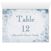 Elegant Blauwe Tafel Zitplaats Naam Kaart (Binnen Horizontaal (Onder))