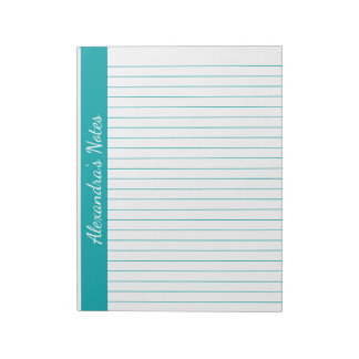 Elegant Blauwgroen 8.5x11 Letter-formaat links ver Notitieblok