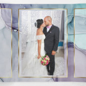 Elegant Blauwgroen Amethyst Alcohol Ink Tri-Fold I Drieluik Uitnodiging (Binnenkant midden)