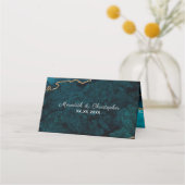 Elegant Blauwgroen Aqua Agate Wedding (Achterkant)