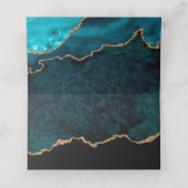 Elegant Blauwgroen Aqua Agate Wedding (Binnenkant ongevouwen)