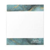 Elegant Blauwgroen blauw Agate Geode Marble Monogr Notitieblok (Voorkant)